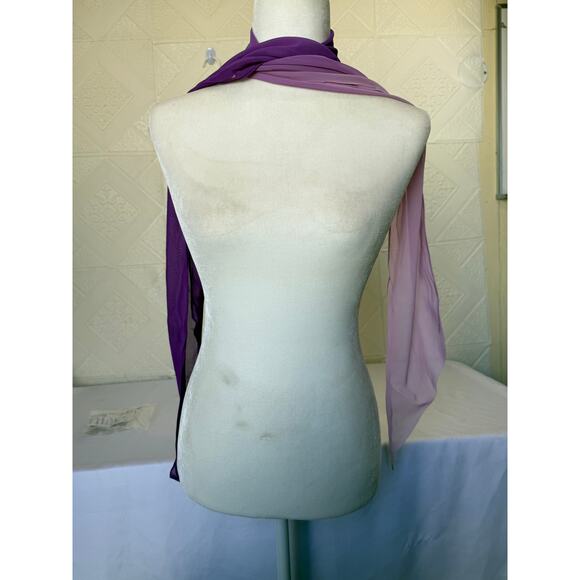 SCARF purple to pink thin silk? 9" x 68" small flaw see pictures - Picture 3 of 6